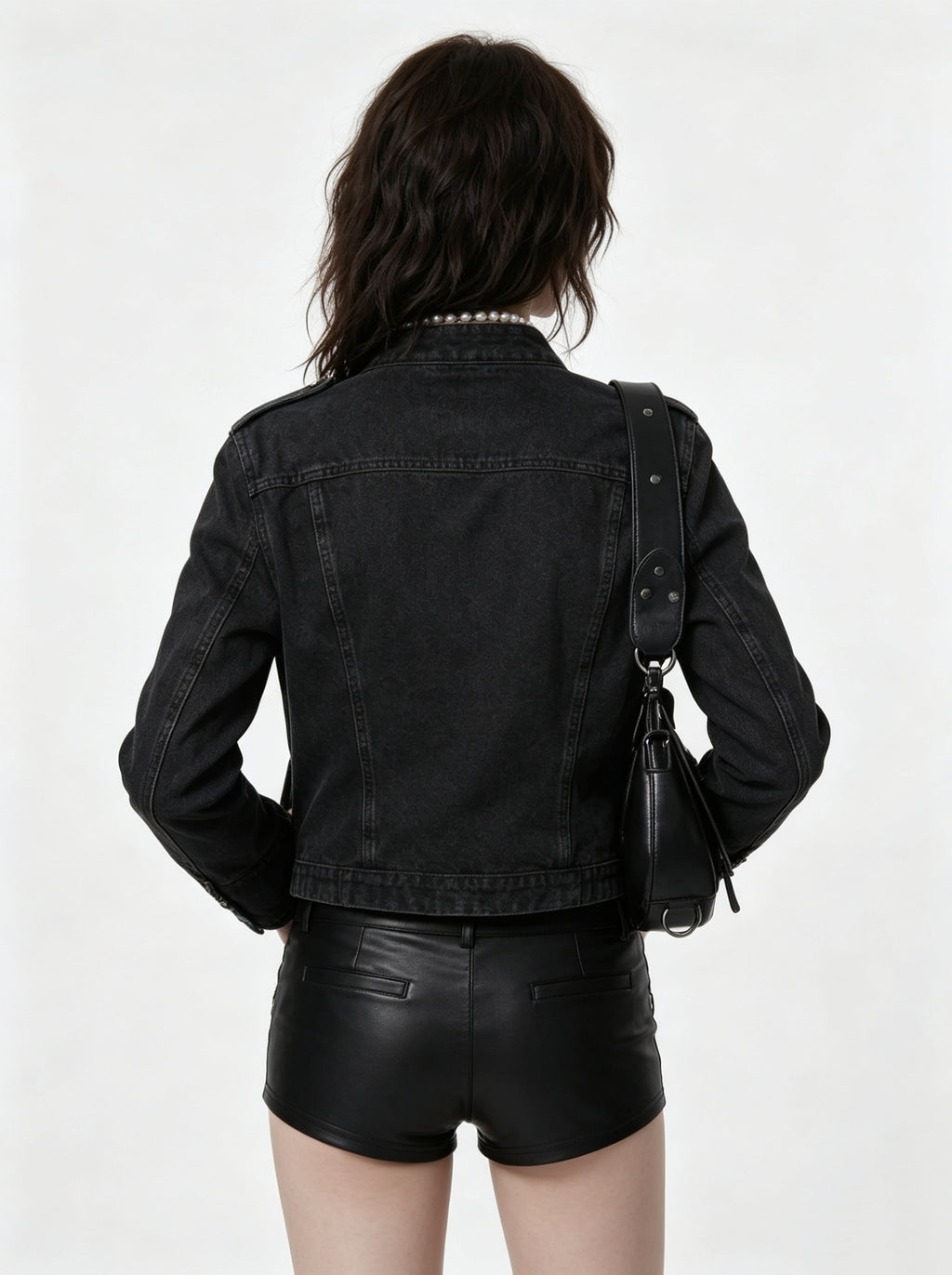 Grunge Military Button Detail Crop Jacket