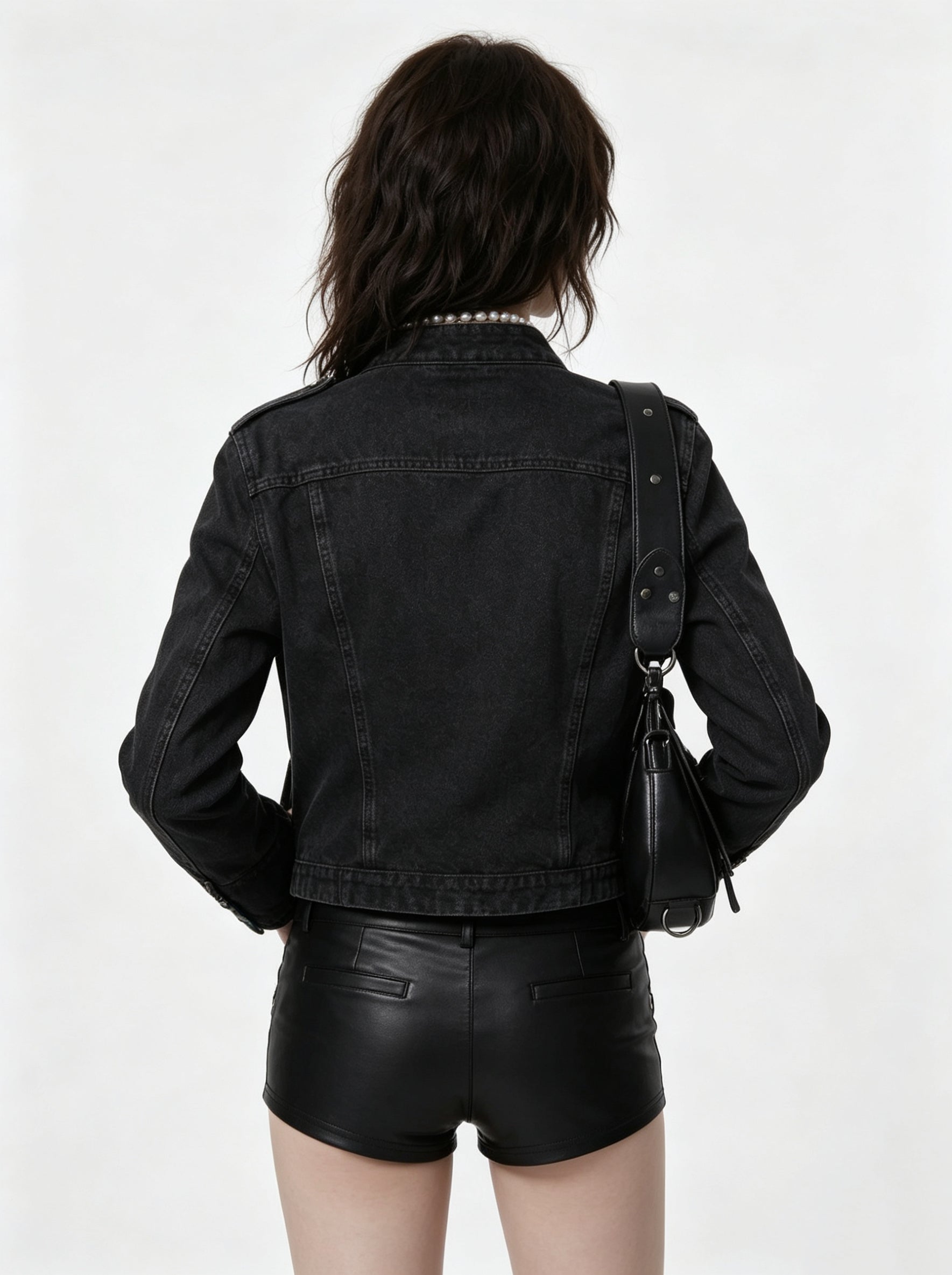 Grunge Military Button Detail Crop Jacket