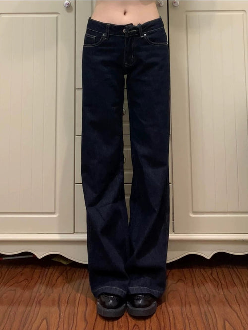 928 Wash Low-Rise Flare Jeans - Vintage Straight Leg Denim Pants