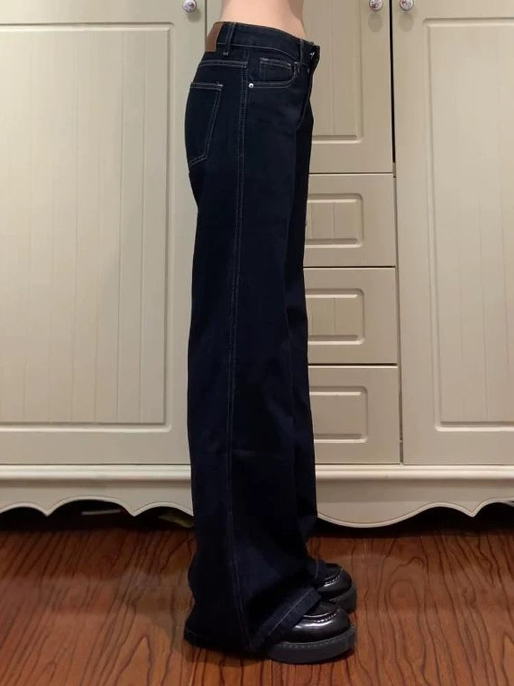 928 Wash Low-Rise Flare Jeans - Vintage Straight Leg Denim Pants
